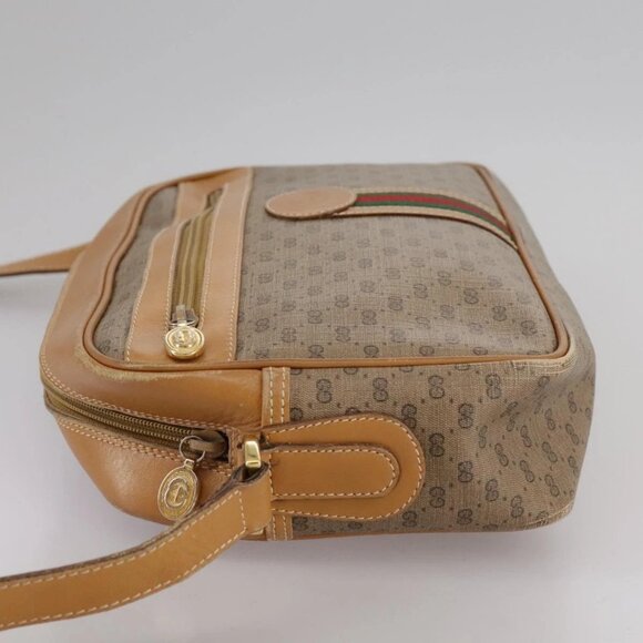 GUCCI Micro GG Supreme Web Sherry Line Shoulder Bag PVC Beige Red Auth th5563 - Picture 3 of 16